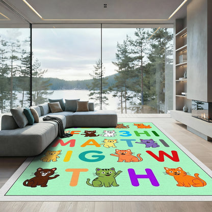 Playful Animal Alphabet Colors Rug