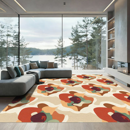 Earthy Abstract Blobs Organic Rug