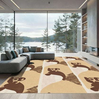 Brown And Beige Abstract Animal Repeat Rug