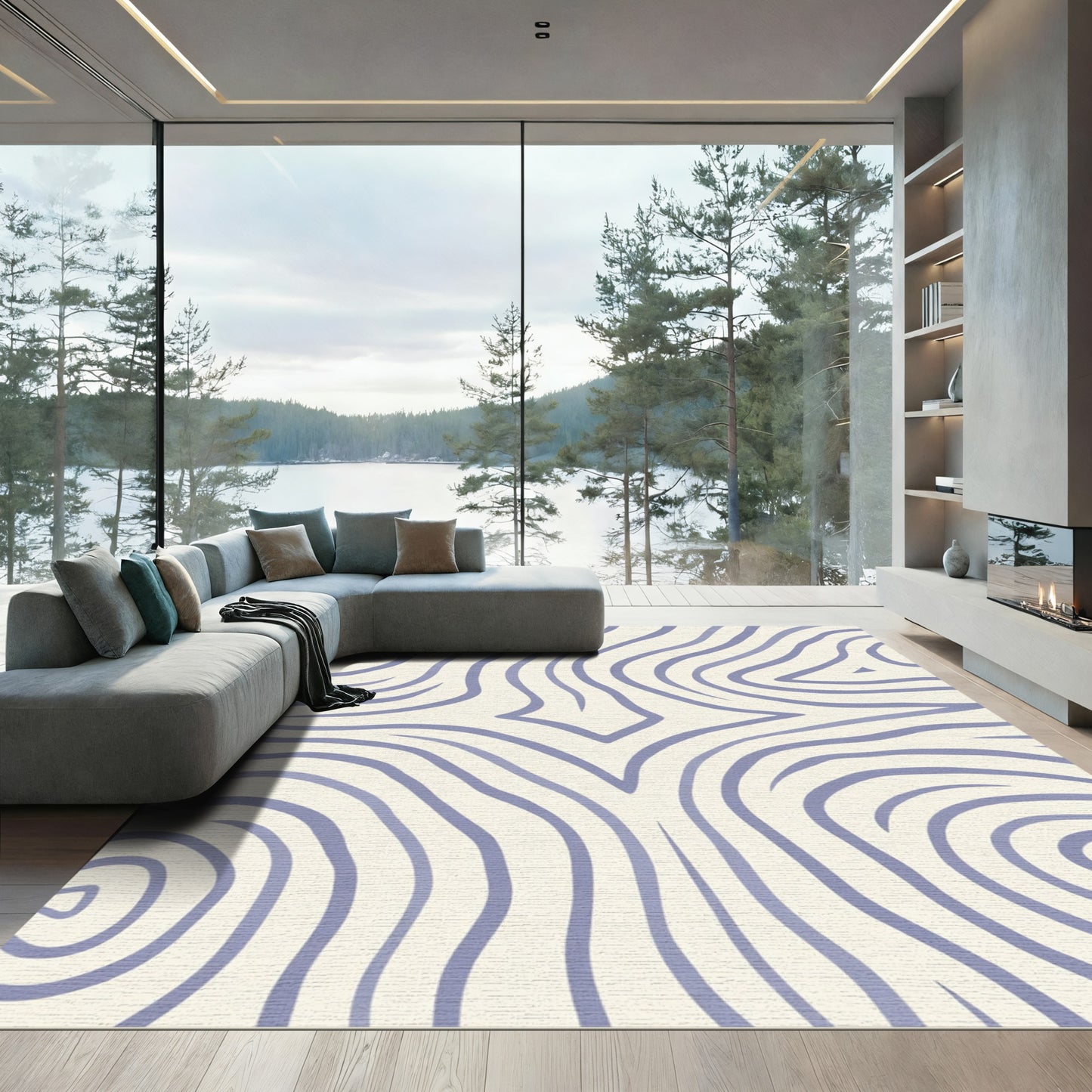 Lilac Swirl Organic Contour Rug