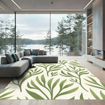 Sage Green Botanical Stems Rug