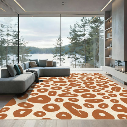 Terracotta Speckled Abstract Spots Rug