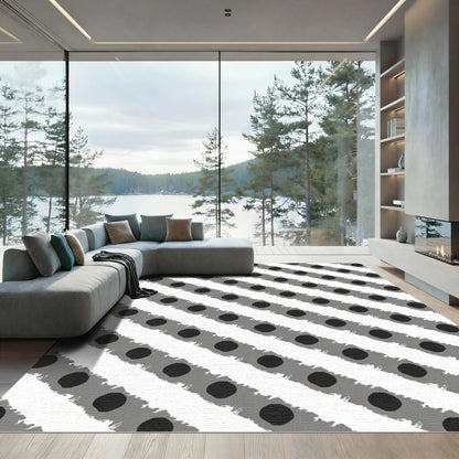 Monochrome Stripe Dot DashRug Rug