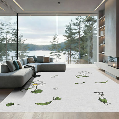 White Daisy Garden Bloom Rug