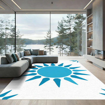 Azure Sunburst Repeat Rug