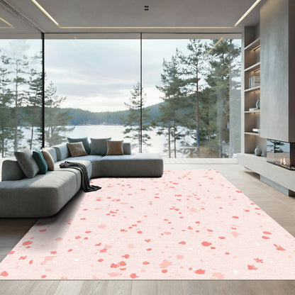 Coral Pink Floral Scatter Rug