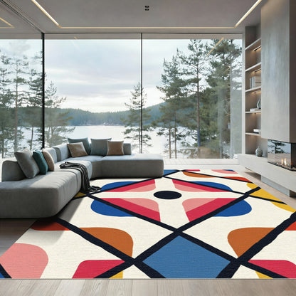 Bold Mondrian Diamond Graphic Rug