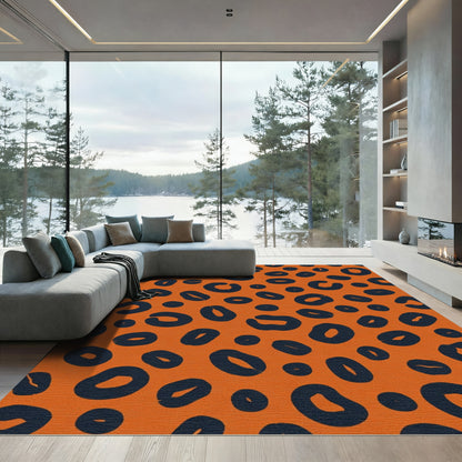 Bold Orange Cheetah Spots Rug