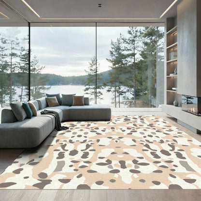 Neutral Mottled Organic Symmetry Rug