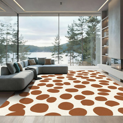 Brown Cream Polka Dot Spot Rug