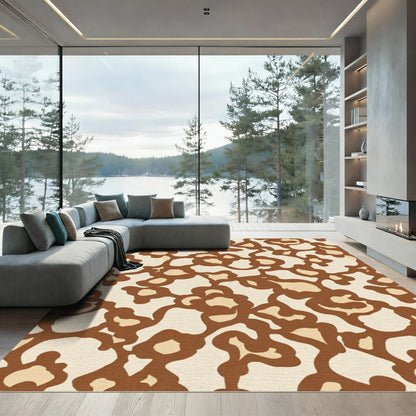Organic Ochre and Brown Flow Rug