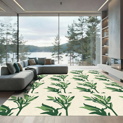 Green Leafy Branches Repeatrug Rug