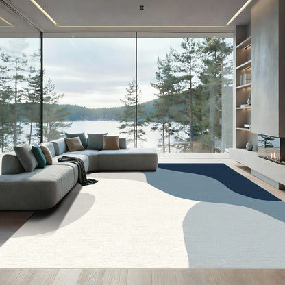Calm Blue Gradient Organic Flow Rug