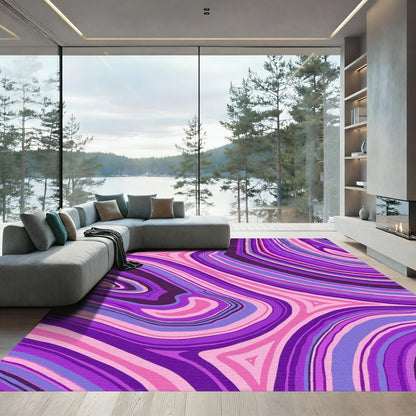 Pink Purple Swirling Wave Rug