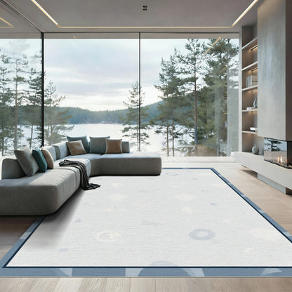 Soft Blue Subtle Icon Scatter Rug