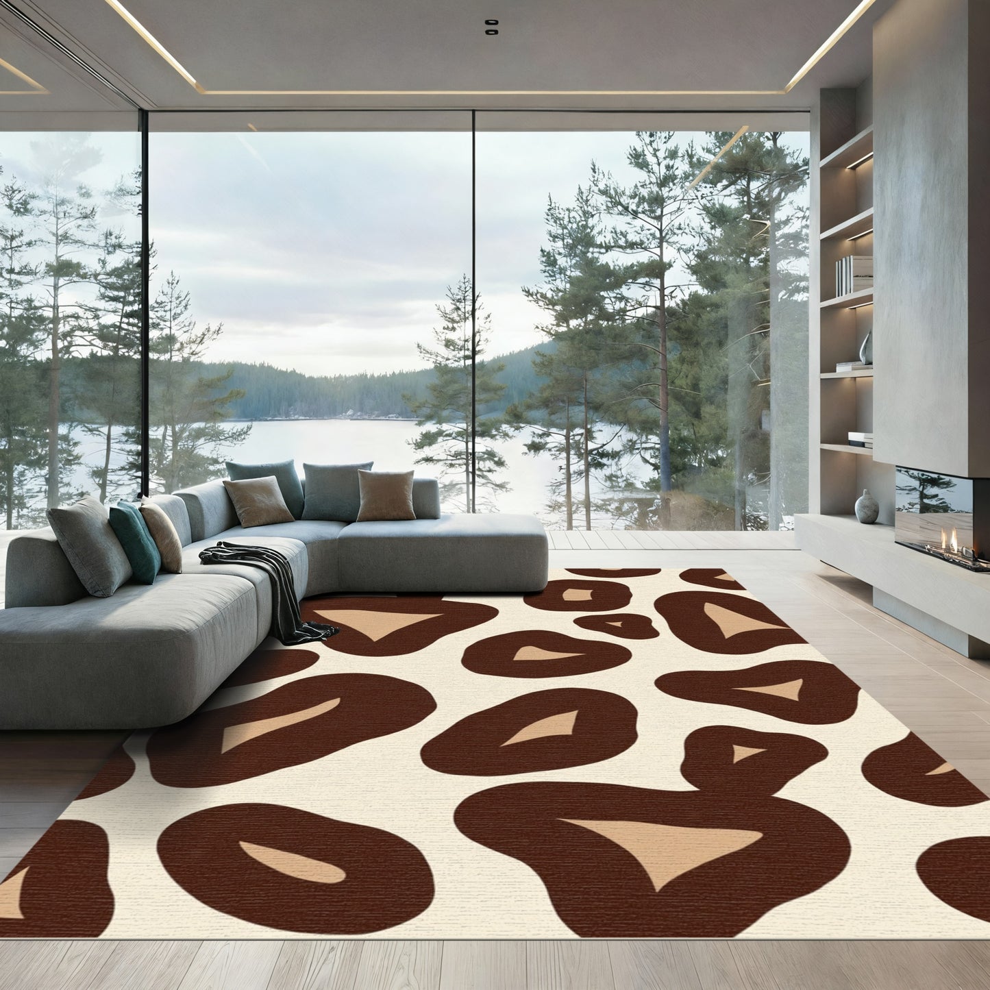 Neutral Animal Print Shapes Rug