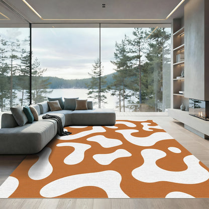 Burnt Orange Organic Blob Rug