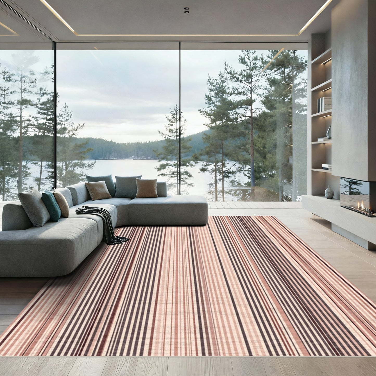 Retro Vertical Stripe Runner Rug