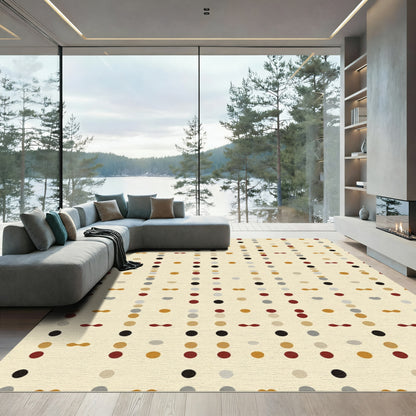 Neutral Earthy Tone Dot Collage Rug