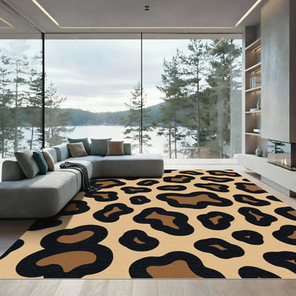 Brown and Black Leopard Spots Rug