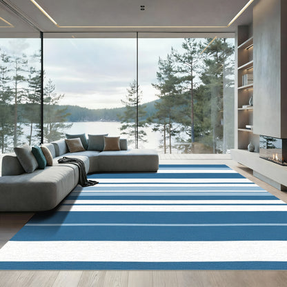 Seaside Blue Multistripe Rug