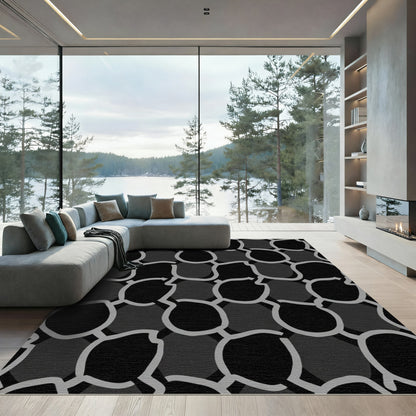 Monochromatic Organic Chain Link Rug