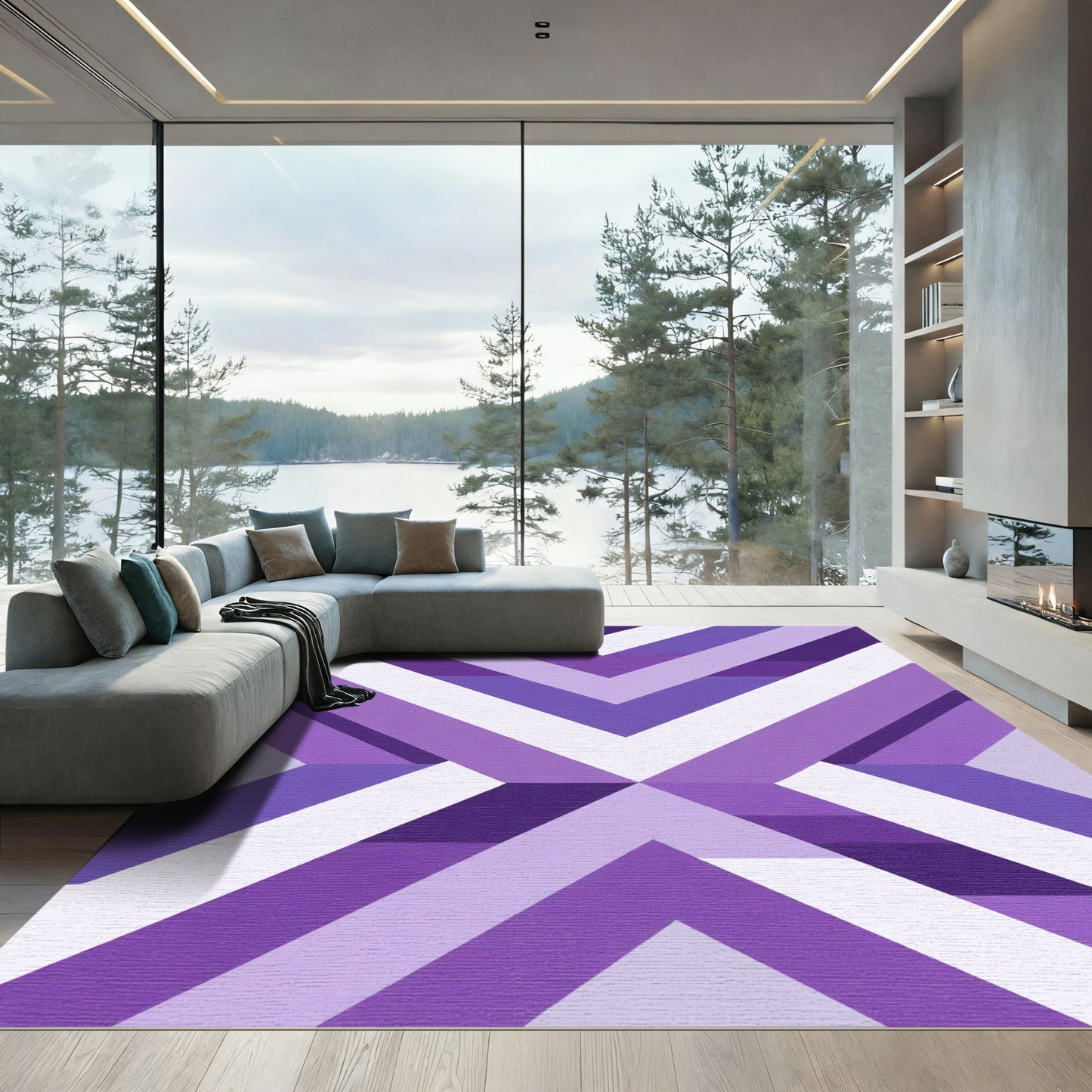 Amethyst Chevron Geometric Angle Rug