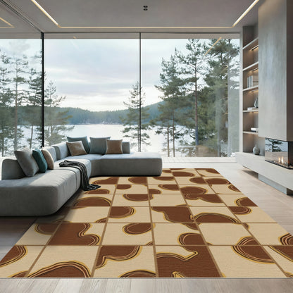 Earthy Clay Organic Squares Rug