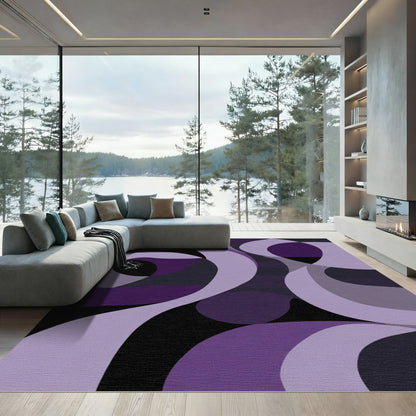 Amethyst Gradient Abstract Swirls Rug