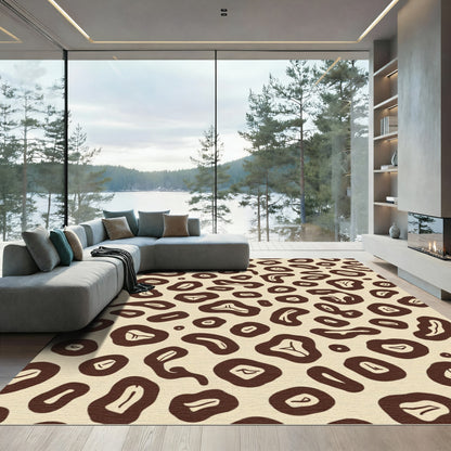 Wild Cheetah Spots Cream Brown Rug