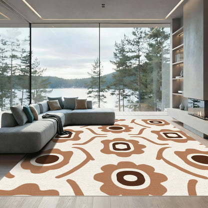 Brown Floral Abstract Repeating Rug