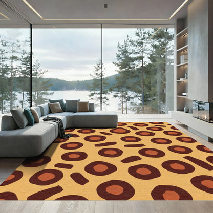 Brown Spots on Orange Background Rug