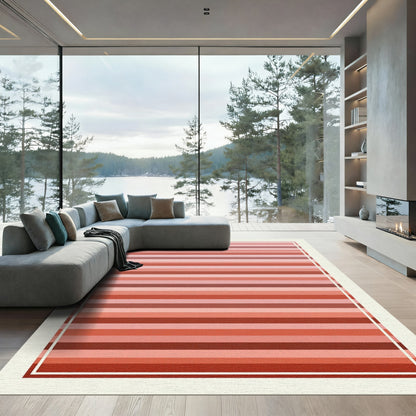 Terracotta Horizontal Stripe Gradient Rug