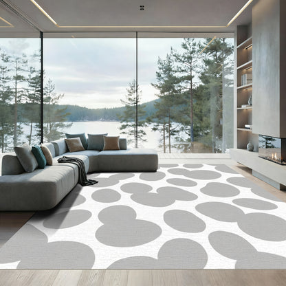 Soft Gray Organic Blob Scatter Rug