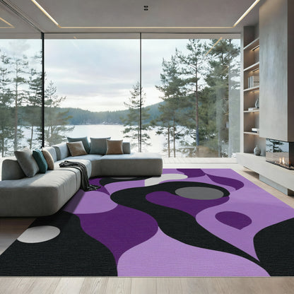 Amethyst Swirls Abstract Graphic Rug