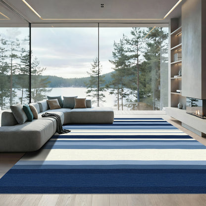 Coastal Stripes Blue Cream Rug