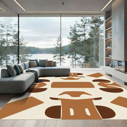 Terracotta Earth Abstract Forms Rug