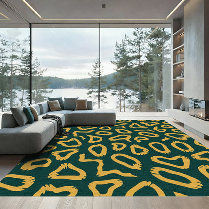 Bold Mustard Abstract Spots Rug