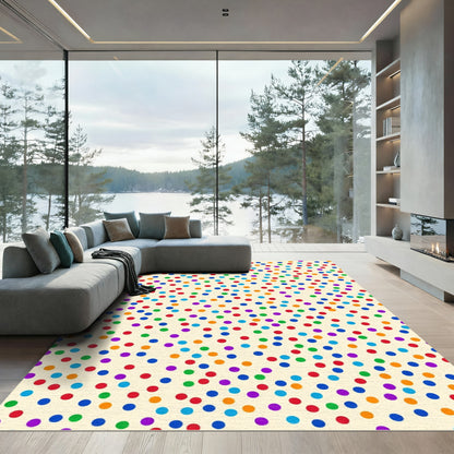 Bright Confetti Polka Dot Scatter Rug