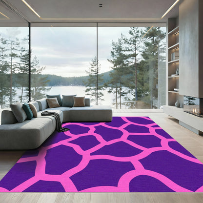 Vibrant Pink Giraffe Spots Rug