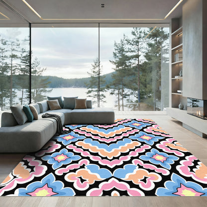Pastel Floral Medallion Repeat Rug