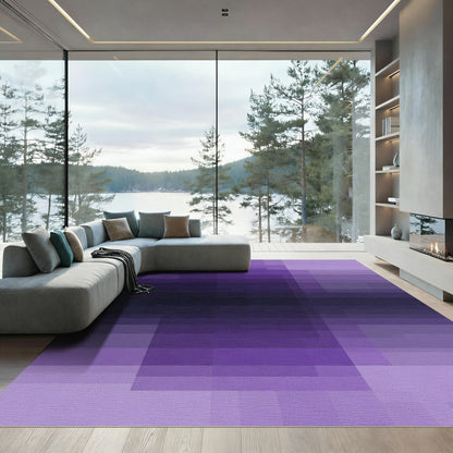 Modern Gradient Purple Pixelated Rug