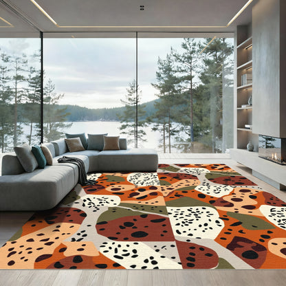 Terra Cotta Abstract Organic Shapes Rug
