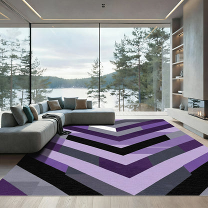 Modern Purple Chevron Geometric Rug