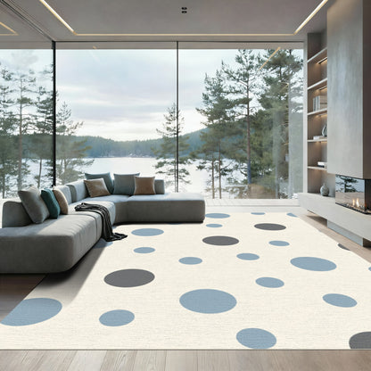 Gray Blue Polka Dot Scatter Rug