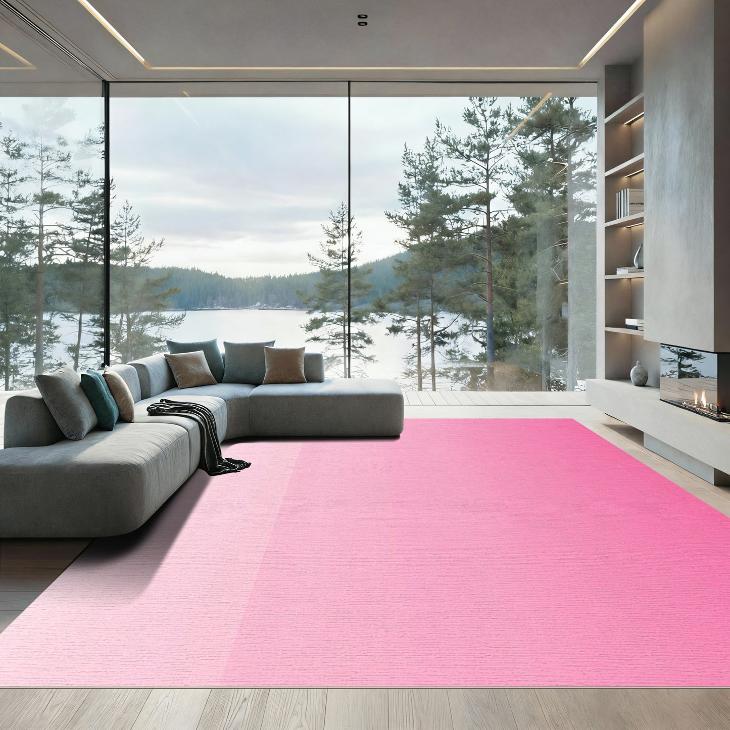 Soft Pink Gradient Ombre Rug