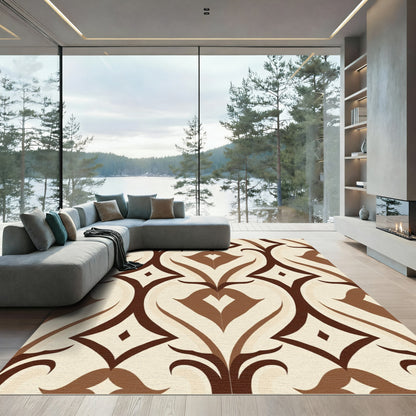Chocolate Caramel Art Deco Diamond Rug