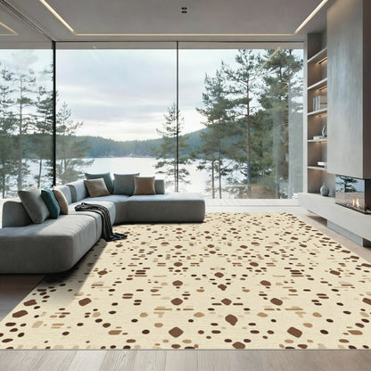 Earthy Speckled Diamond Lattice Rug