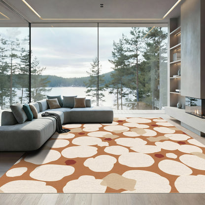 Terracotta Organic Pebble Composition Rug