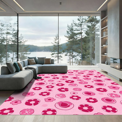Pink Floral Scatter Rug